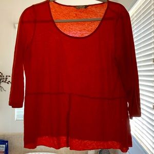 Orange bohemian style cotton top, size small